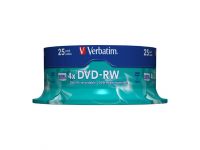 Conso Stockage Verbatim DVD-RW 4.7Go Argent Mat 4x (spindle de 25)